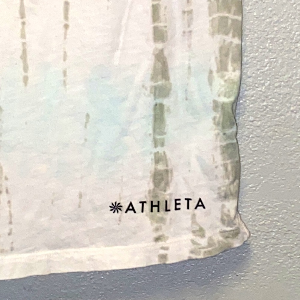 Athleta White Gray Blue Light Tie-Dye 100% Cotton Short Sleeve T-Shirt 4808 - Picture 4 of 10